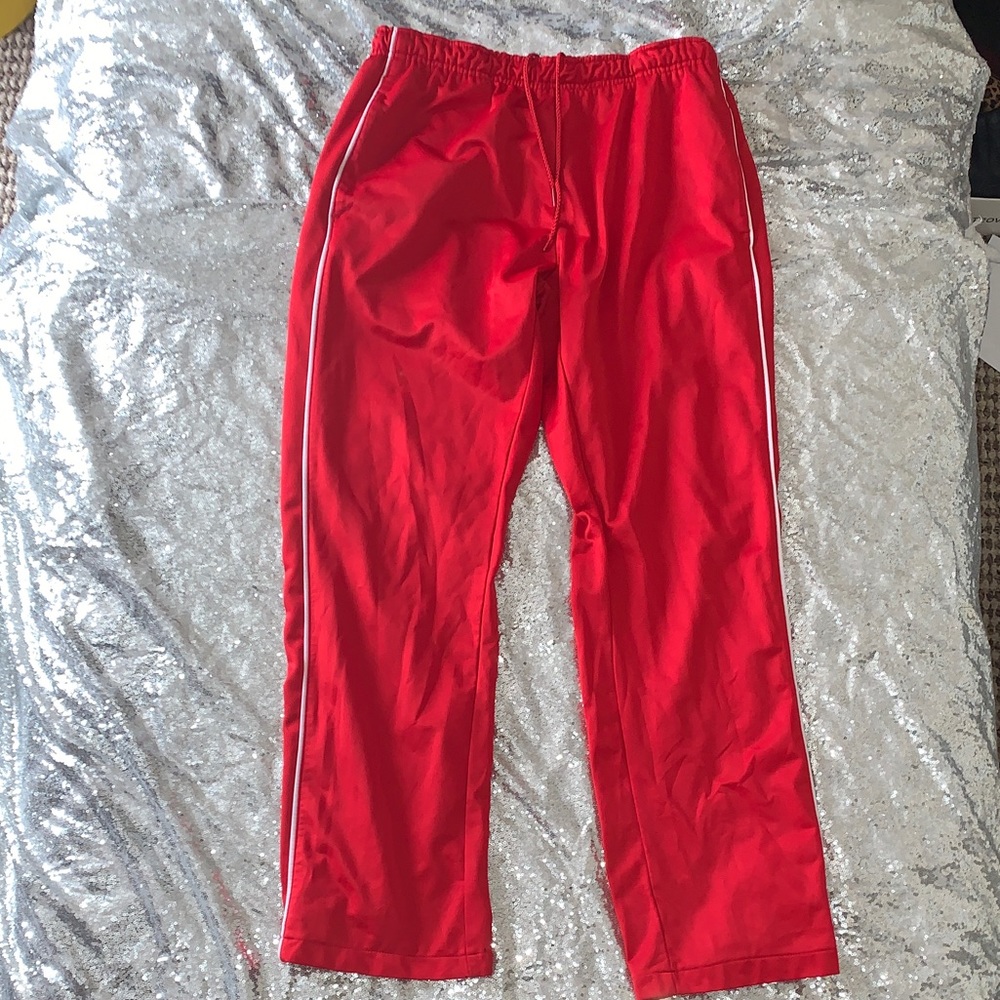 Red sweatpants
